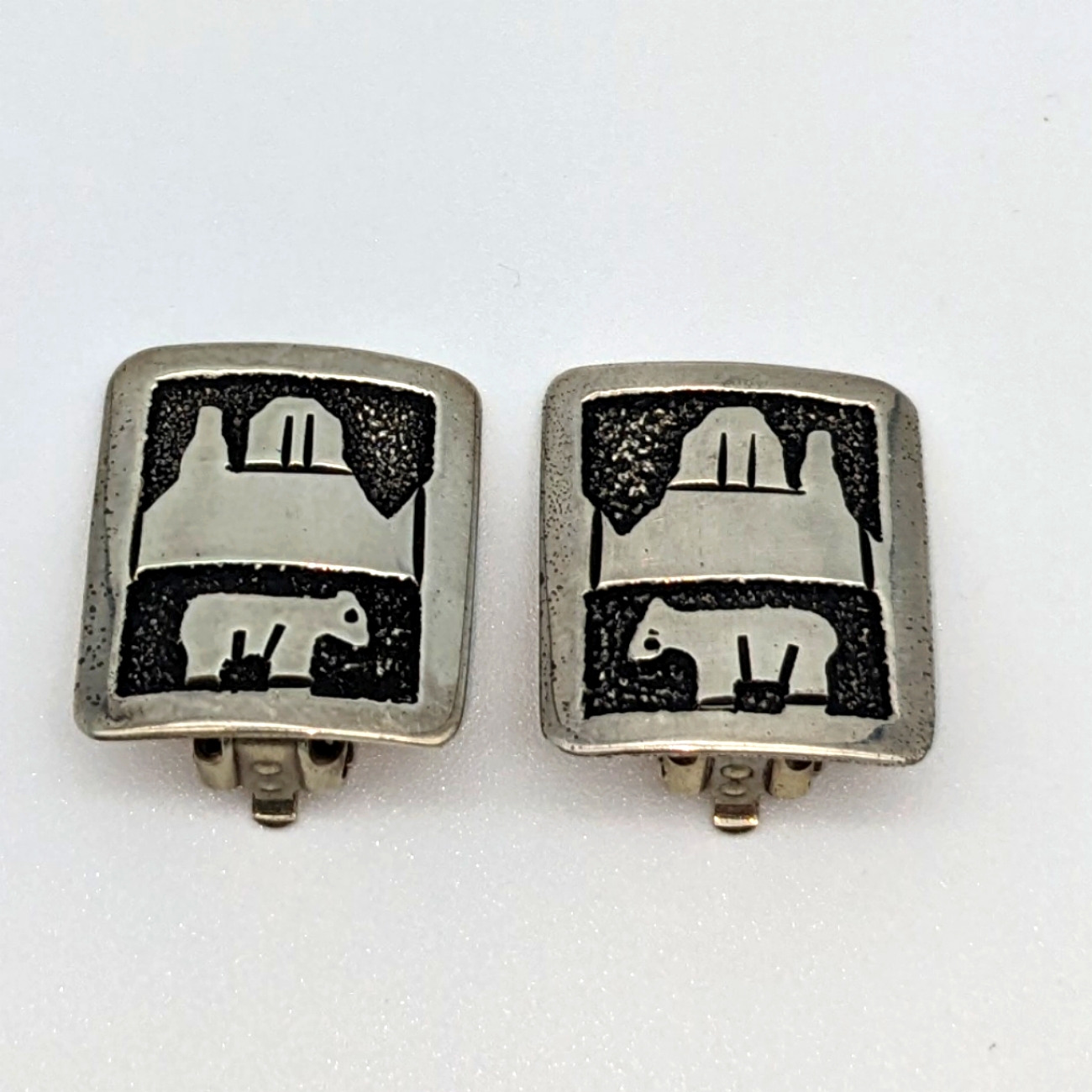 Vintage Tommy Singer Sterling Silver Clip On Earrings